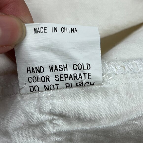 Saints & Hearts White Bell Bottoms Jeans Size 3XL Flare High Rise Denim Disco - Picture 11 of 14